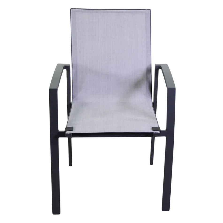 Fåtölj för utomhusbruk av aluminium och textilene - Map Viadurini