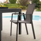 Fåtölj för utomhusbruk av aluminium och textilene - Map Viadurini