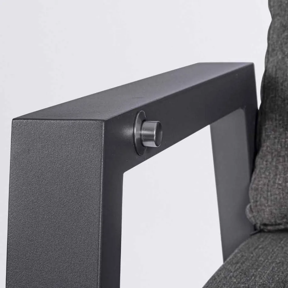 Liggande fåtölj utomhus i tyg och aluminium, 2 delar - Nathy Viadurini