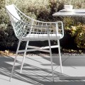 Varaschin Sommar utomhus fåtölj Design i vitt stål