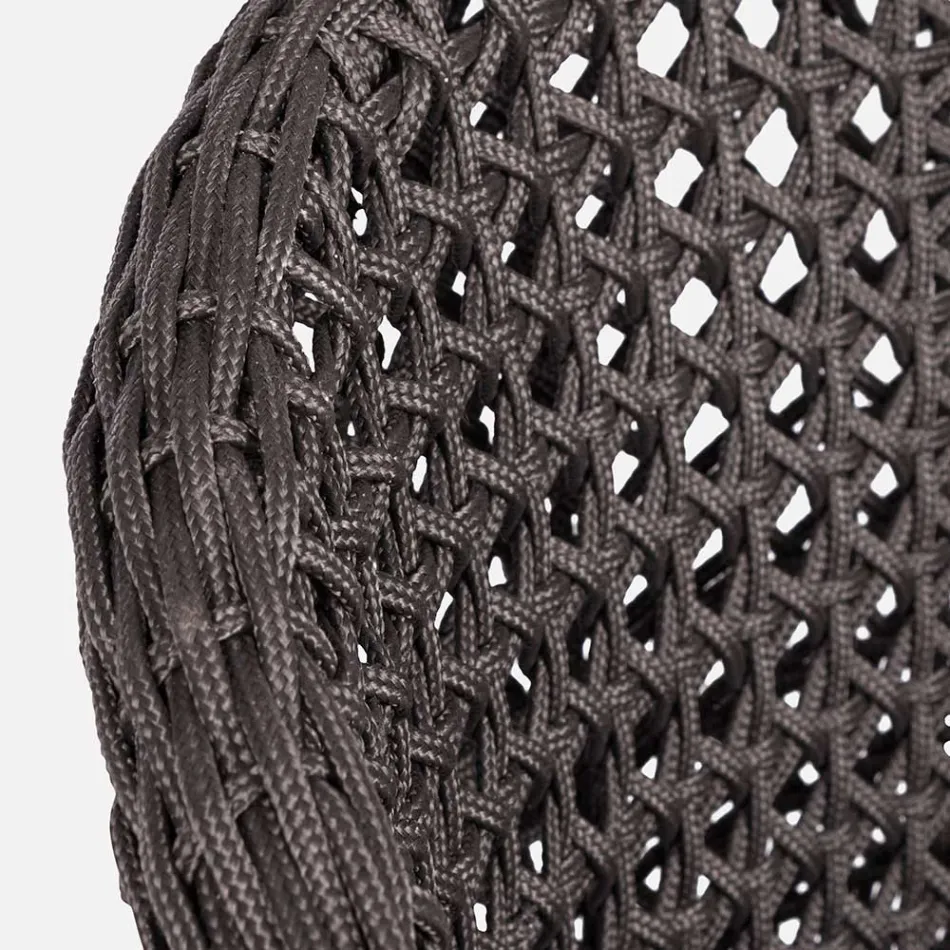 Trädgårdsfåtölj med teakben och tygsits, Homemotion - Chantall Viadurini