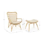 Trädgårdsfåtölj med fotstöd och syntetfibervävning - Matter Viadurini