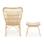 Trädgårdsfåtölj med fotstöd och syntetfibervävning - Matter Viadurini