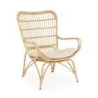 Trädgårdsfåtölj med fotstöd och syntetfibervävning - Matter Viadurini