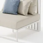 Trädgårdsfåtölj med tygsits och aluminiumstruktur Tillverkad i Italien - Juliediv Viadurini