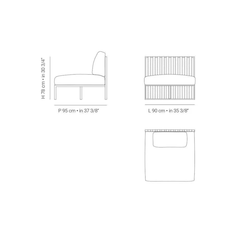 Trädgårdsfåtölj med tygsits och aluminiumstruktur Tillverkad i Italien - Juliediv Viadurini
