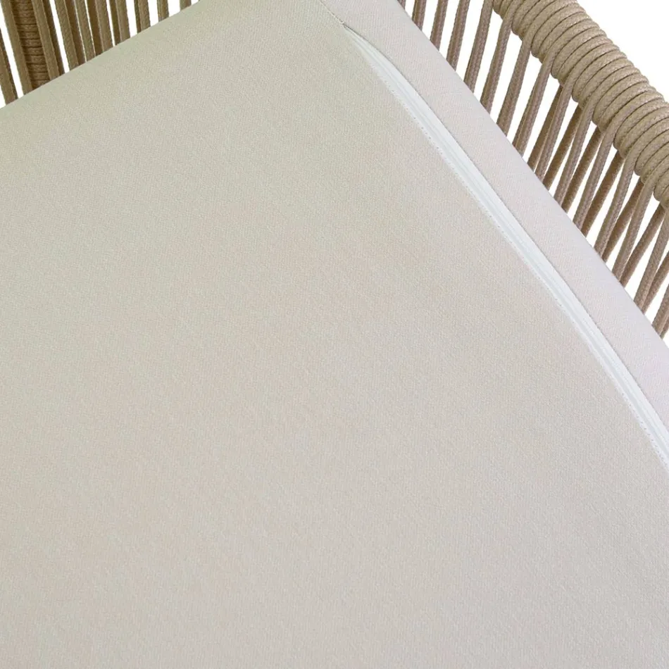 Trädgårdsstol med aluminiumram och rep med dynor - Tält Viadurini