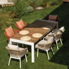 Trädgårdsstol med aluminiumram och rep med dynor - Tält Viadurini