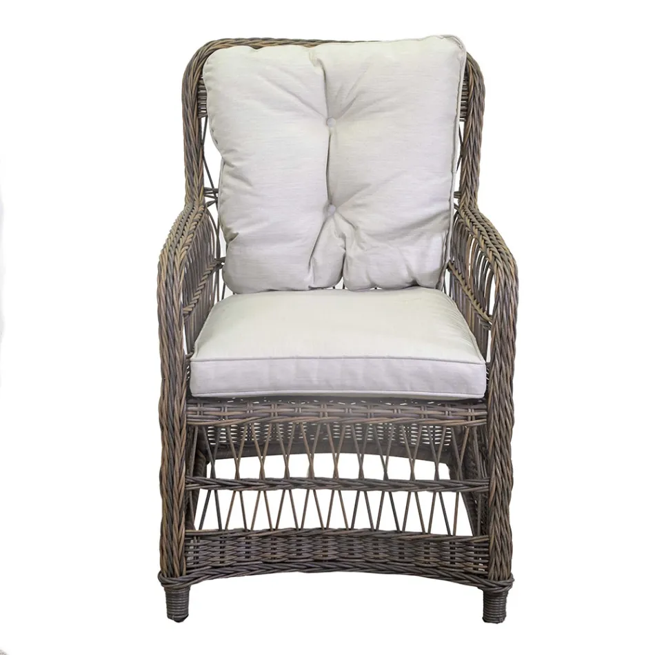 Trädgårdsstol med aluminiumram klädd med polyrattan - Puntina Viadurini