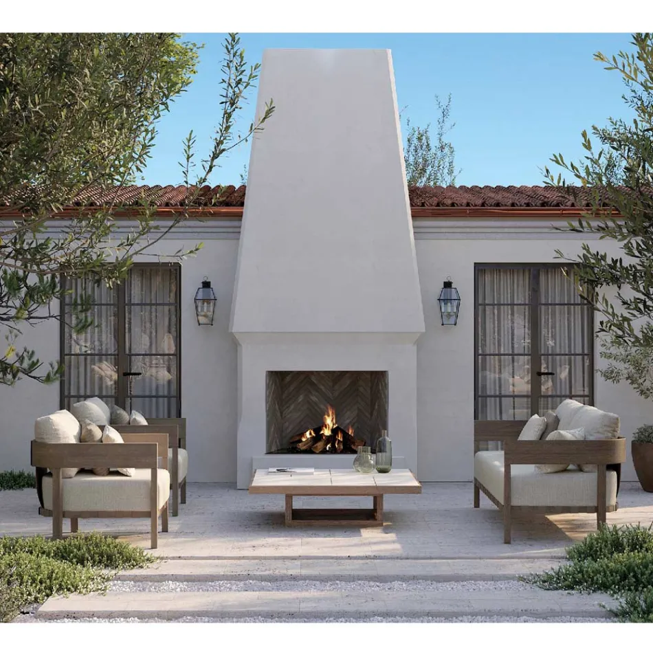 Trädgårdsstol med ram i teak Tillverkad i Italien - Briga Viadurini