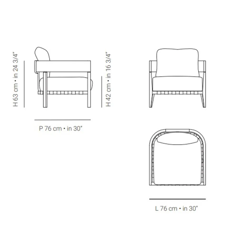 Trädgårdsstol med ram i teak Tillverkad i Italien - Briga Viadurini