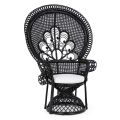 Lyxig designträdgårdsstol för utomhus i svart rotting - Serafino