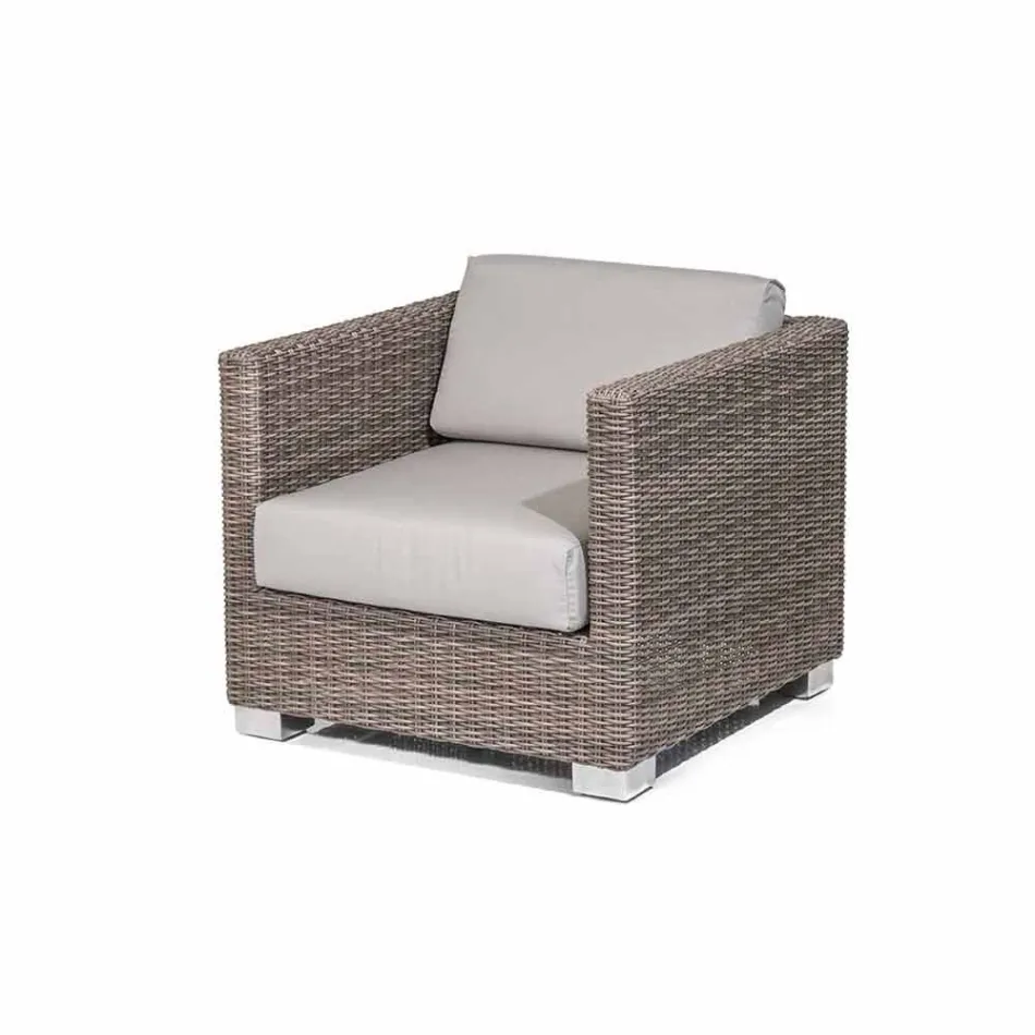 Fåtölj handvävda konstruktion trädgård Elsa Viadurini