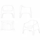 Solid av Vondom stapelbar fåtölj, i polypropen Viadurini