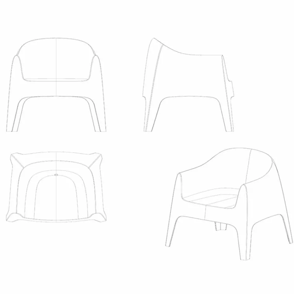 Solid av Vondom stapelbar fåtölj, i polypropen Viadurini