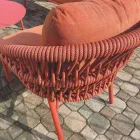 Trädgårdsstol i aluminium, rep och Marsala eller vitt tyg - Brise Viadurini