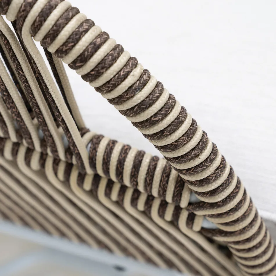 Trädgårdsfåtölj i aluminium och repvävning - Alcor Viadurini