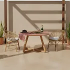 Trädgårdsfåtölj i aluminium och polyrattan vävning och dyna - Ellide Viadurini