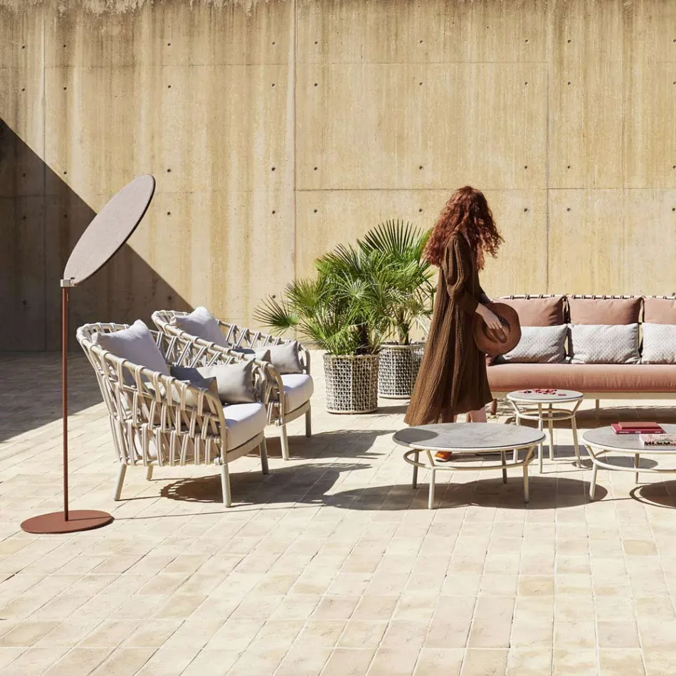 Trädgårdsfåtölj i aluminium tillverkad i Italien - Emmacross från Varaschin Viadurini