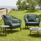 Trädgårdsfåtölj i aluminium tillverkad i Italien - Emmacross från Varaschin Viadurini