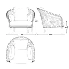 Trädgårdsfåtölj i aluminium tillverkad i Italien - Emmacross från Varaschin Viadurini