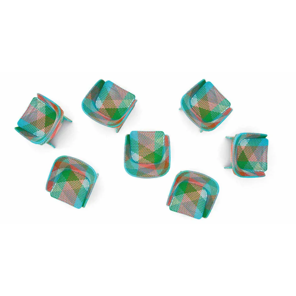 Trädgårdsstol i färgad flätad syntetfiber - Maat av Varaschin Viadurini