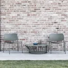 Trädgårdsfåtölj i målad metall Made in Italy 2 delar - Synergy Viadurini