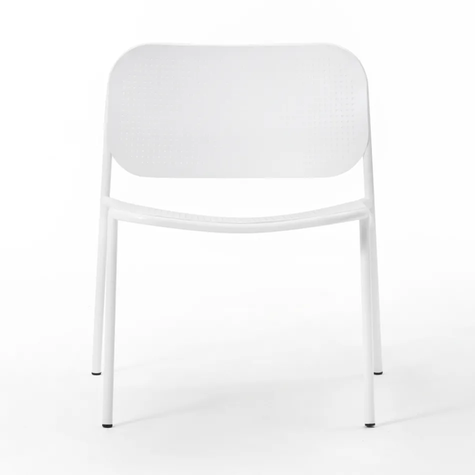 Trädgårdsfåtölj i målad metall Made in Italy 2 delar - Synergy Viadurini