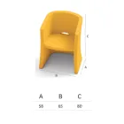 Trädgårdsfåtölj i polyeten med armstöd Tillverkad i Italien - Perez Viadurini