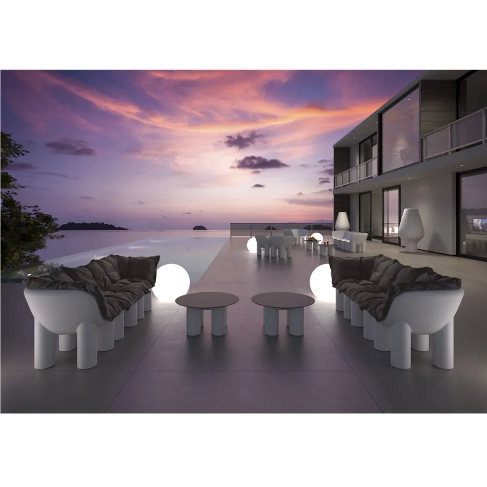 Trädgårdsfåtölj i polyeten och tyg tillverkad i Italien - Freccia Viadurini