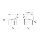 Trädgårdsfåtölj i polyeten och tyg tillverkad i Italien - Freccia Viadurini