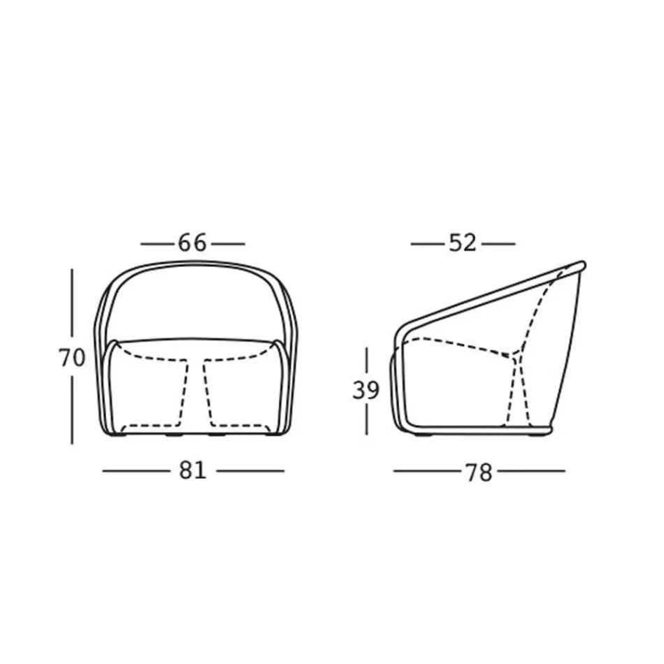 Trädgårdsfåtölj i polyeten Tillverkad i Italien Modern design - juli Viadurini
