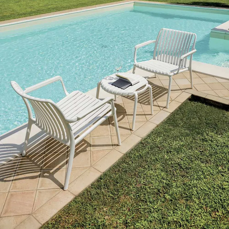 Polypropylen trädgårdsstol med tillsatt glasfiber - Mavren Viadurini