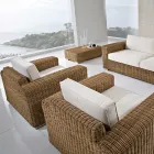 Trädgårdsfåtölj i handvävd polyrotting - Yoko Viadurini