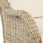 Trädgårdsfåtölj i naturrotting för utomhusbruk med kuddar - Supreme Viadurini