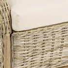 Trädgårdsfåtölj i naturrotting för utomhusbruk med kuddar - Supreme Viadurini