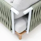 Trädgårdsfåtölj i teak, repvävning och kuddar - Bellatrix Viadurini