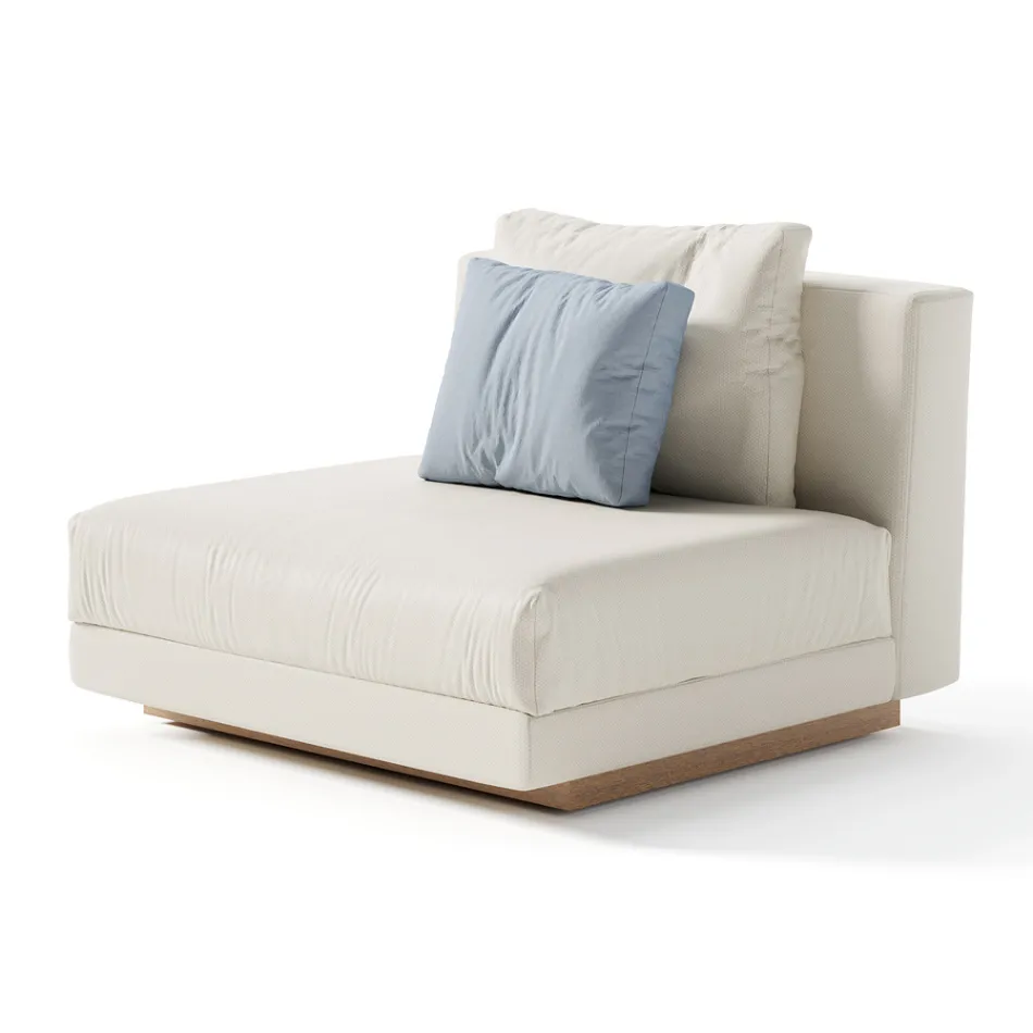 Trädgårdsfåtölj i tyg tillverkad i Italien - Rubik Viadurini