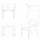 Pedrera Vondom trädgård fåtölj i polypropen och glasfiber Viadurini