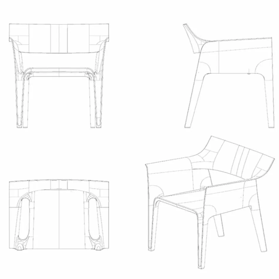 Pedrera Vondom trädgård fåtölj i polypropen och glasfiber Viadurini