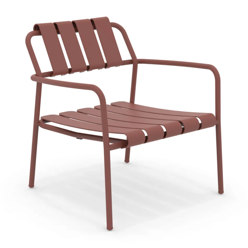 Trädgårdsfåtölj helt tillverkad av aluminium - Resplendent Viadurini