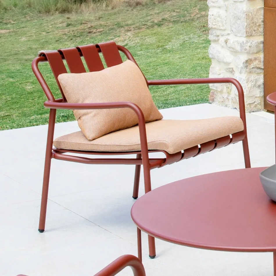 Trädgårdsfåtölj helt tillverkad av aluminium - Resplendent Viadurini