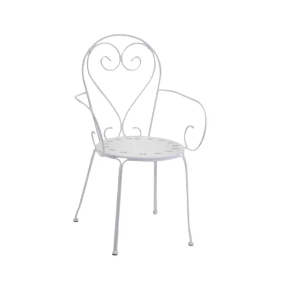 Trädgårdsstol tillverkad helt i metall - Arkiv Viadurini