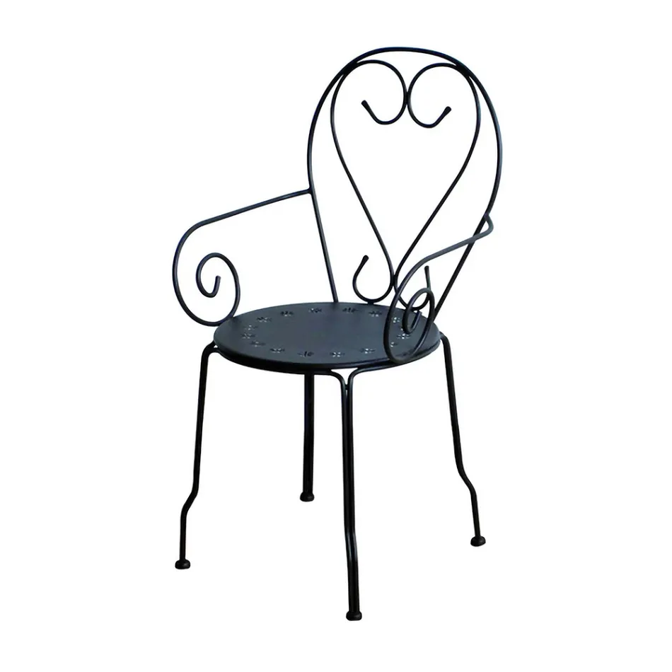 Trädgårdsstol tillverkad helt i metall - Arkiv Viadurini