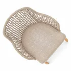 Modern Varaschin Emma trädgård fåtölj i solid iroko trä Viadurini