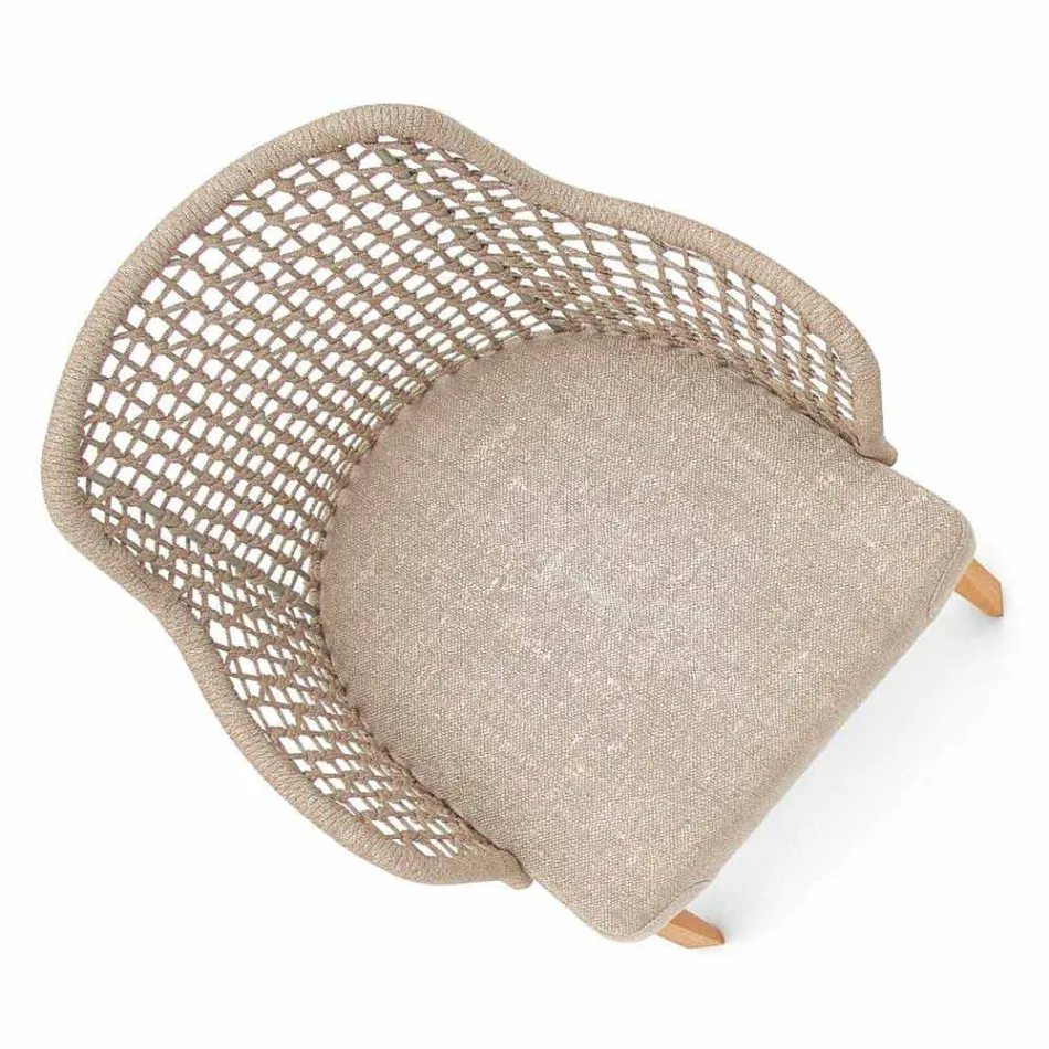 Modern Varaschin Emma trädgård fåtölj i solid iroko trä Viadurini