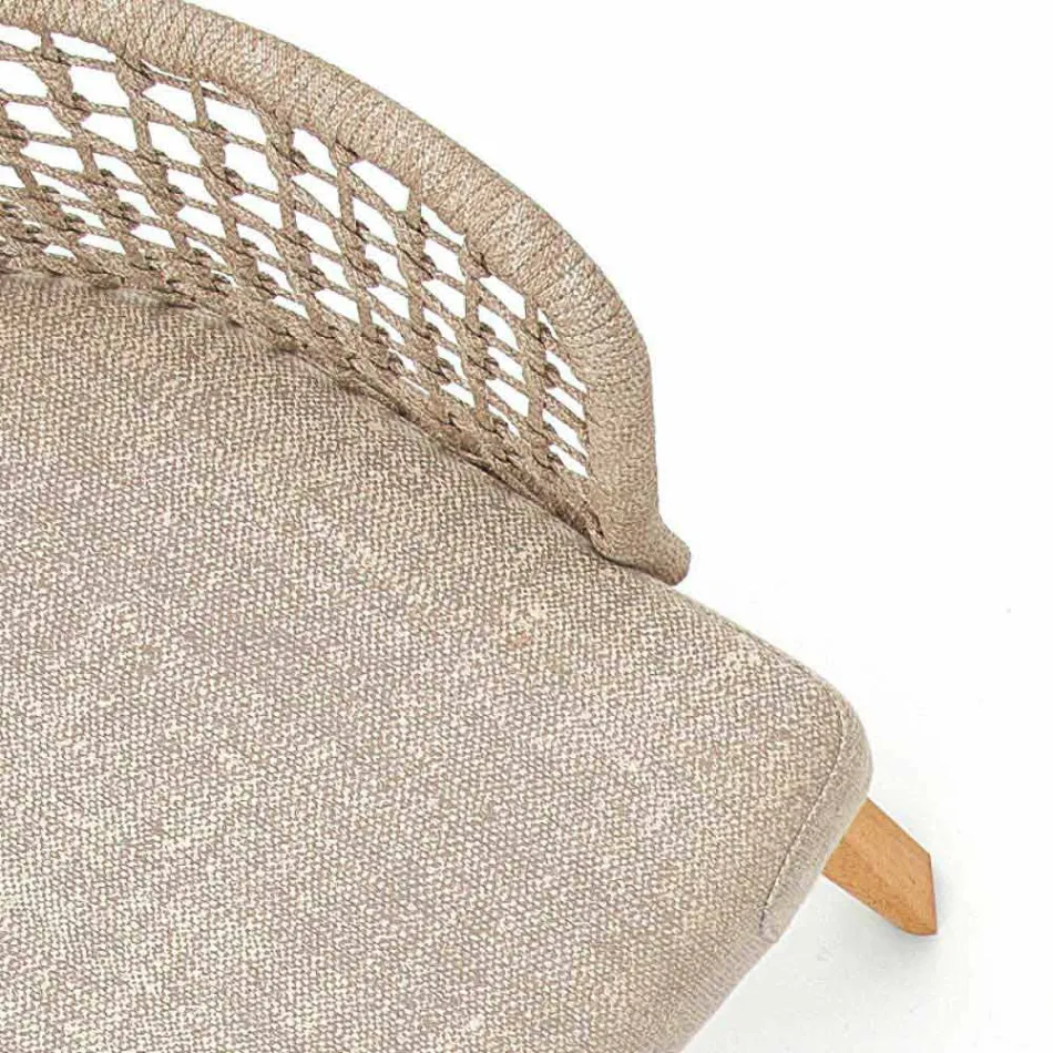 Modern Varaschin Emma trädgård fåtölj i solid iroko trä Viadurini