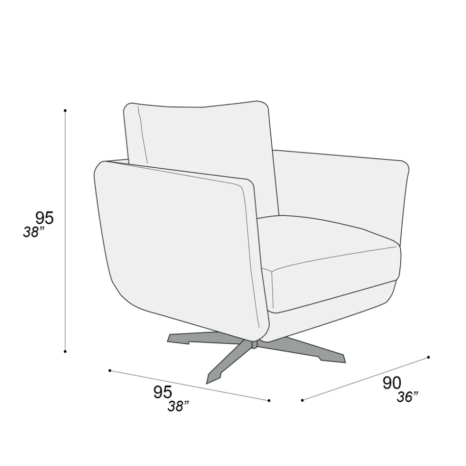 Vardagsrumsfåtölj med val av vridbar eller fast bas Tillverkad i Italien - Ironiskt Viadurini