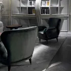 Vadderad stol klassisk design lounge L78xP75cm, Benny Viadurini