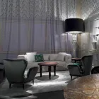 Vadderad stol klassisk design lounge L78xP75cm, Benny Viadurini